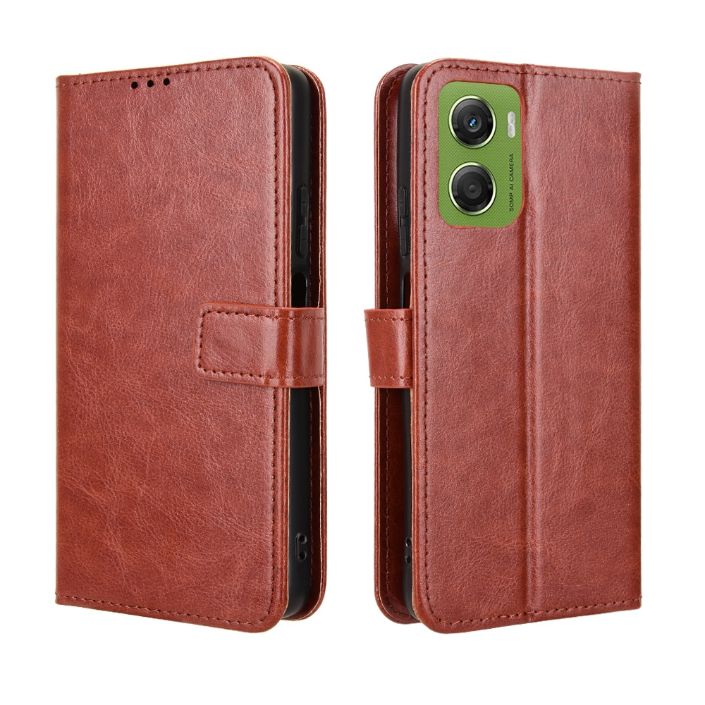 Crazy knížkové pouzdro na Motorola Moto G06/G06 Power - hnědé