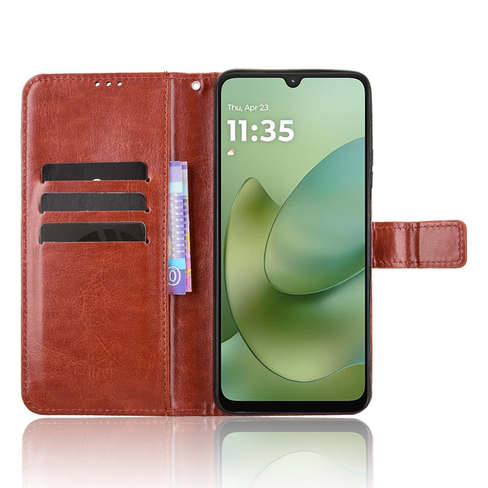 Crazy knížkové pouzdro na Motorola Moto G06/G06 Power - hnědé