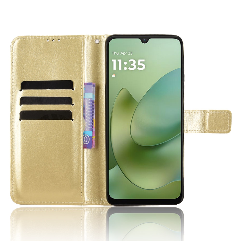 Crazy knížkové pouzdro na Motorola Moto G06/G06 Power - zlaté