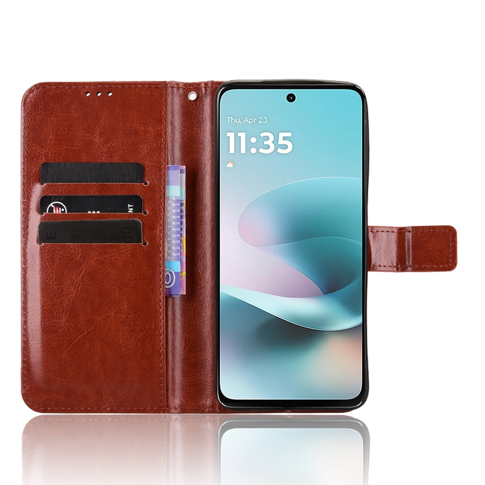 Crazy knížkové pouzdro na Motorola Moto G57 Power 5G - hnědé
