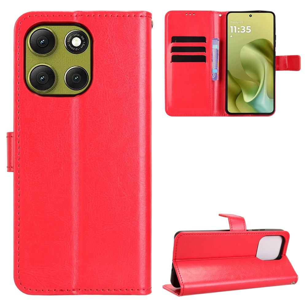 Crazy knížkové pouzdro na Motorola Moto G86 5G - červené