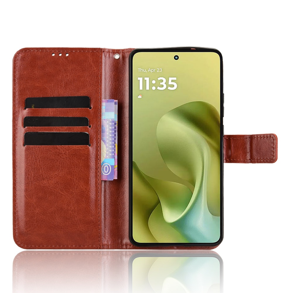 Crazy knížkové pouzdro na Motorola Moto G86 5G - hnědé