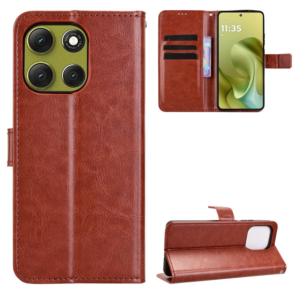 Crazy knížkové pouzdro na Motorola Moto G86 Power 5G - hnědé