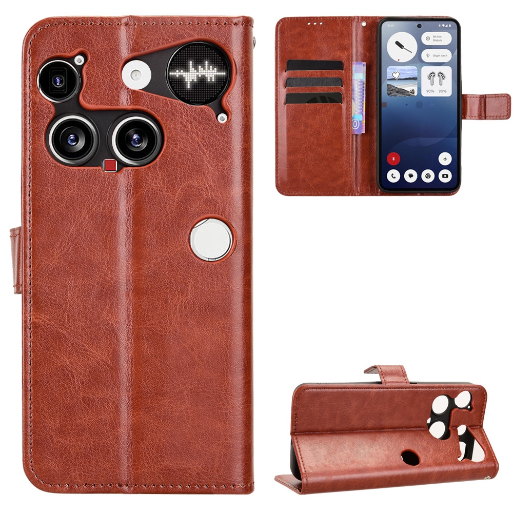 Crazy knížkové pouzdro na Nothing Phone (3) 5G - hnědé