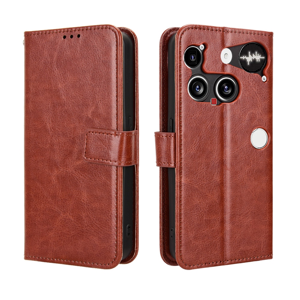 Crazy knížkové pouzdro na Nothing Phone (3) 5G - hnědé