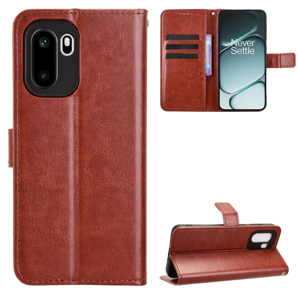 Crazy knížkové pouzdro na OnePlus 15R 5G - hnědé