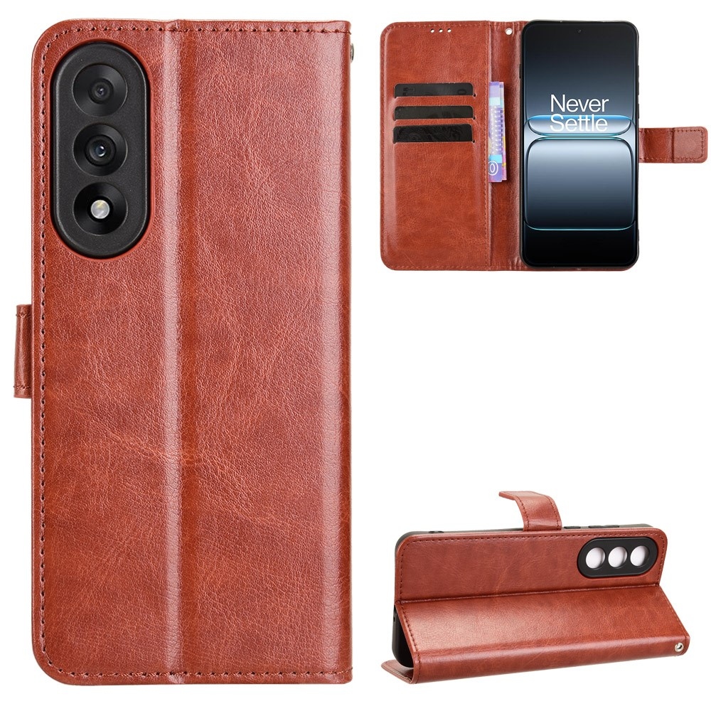 Crazy knížkové pouzdro na OnePlus Nord 5 5G - hnědé