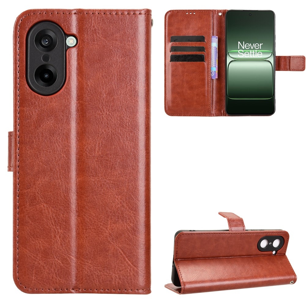 Crazy knížkové pouzdro na OnePlus Nord CE5 5G - hnědé
