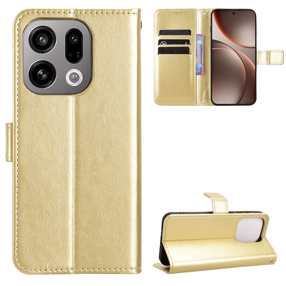 Crazy knížkové pouzdro na Oppo Find X9 5G - zlaté