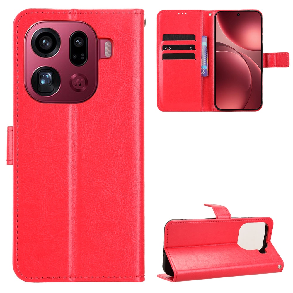 Crazy knížkové pouzdro na Oppo Find X9 Pro 5G - červené