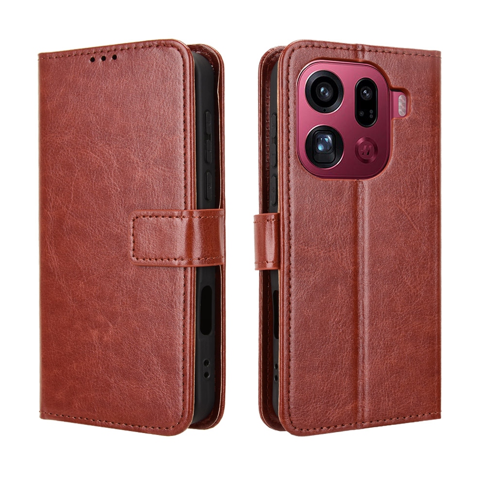 Crazy knížkové pouzdro na Oppo Find X9 Pro 5G - hnědé