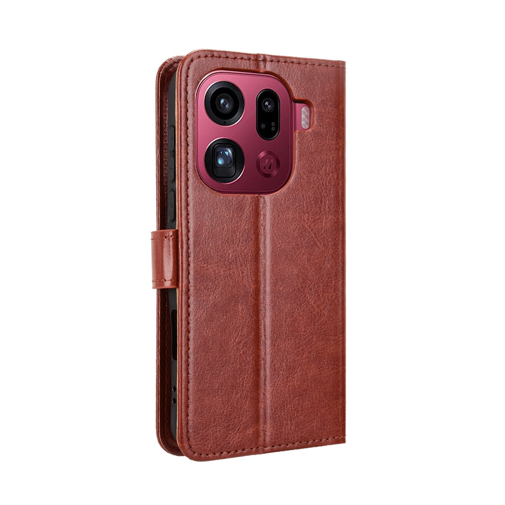 Crazy knížkové pouzdro na Oppo Find X9 Pro 5G - hnědé