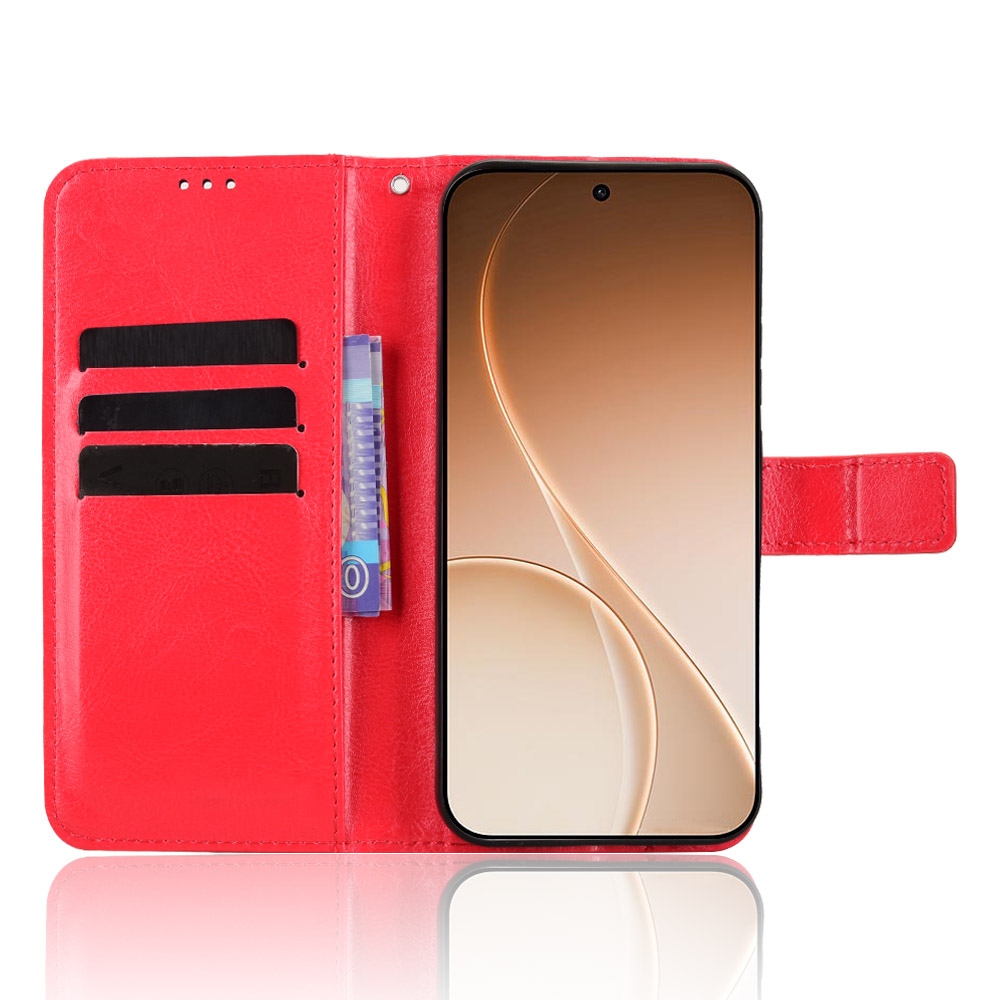 Crazy knížkové pouzdro na Oppo Reno 15 Pro 5G - červené