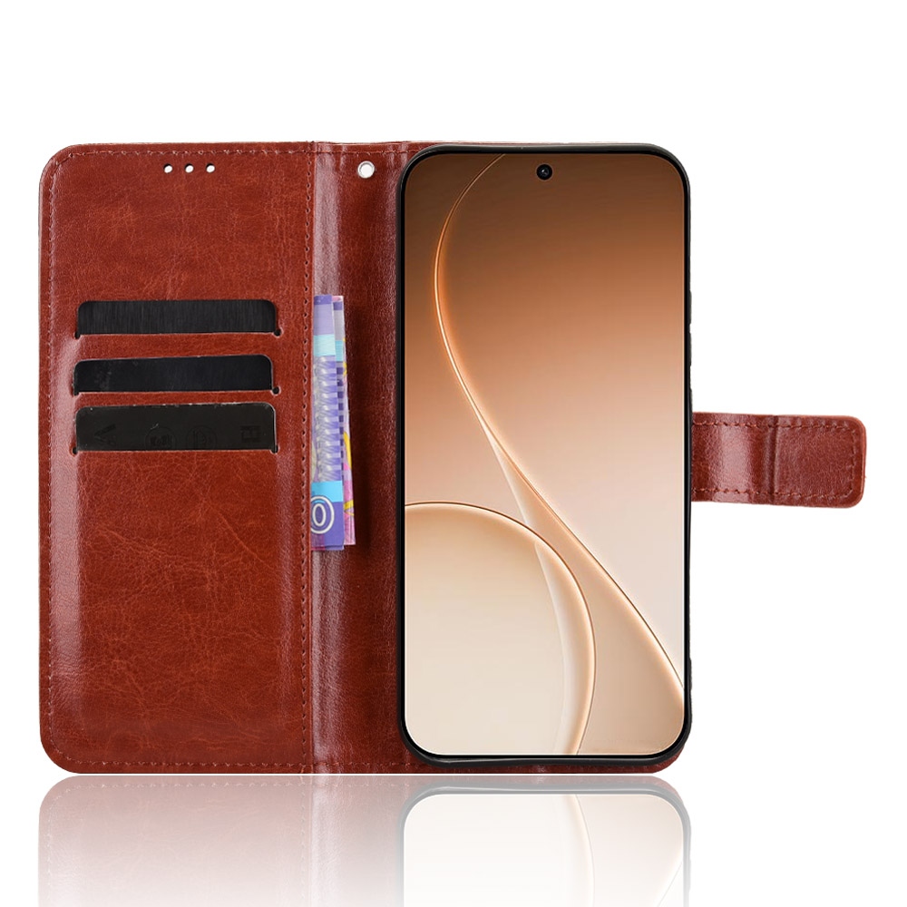 Crazy knížkové pouzdro na Oppo Reno 15 Pro 5G - hnědé