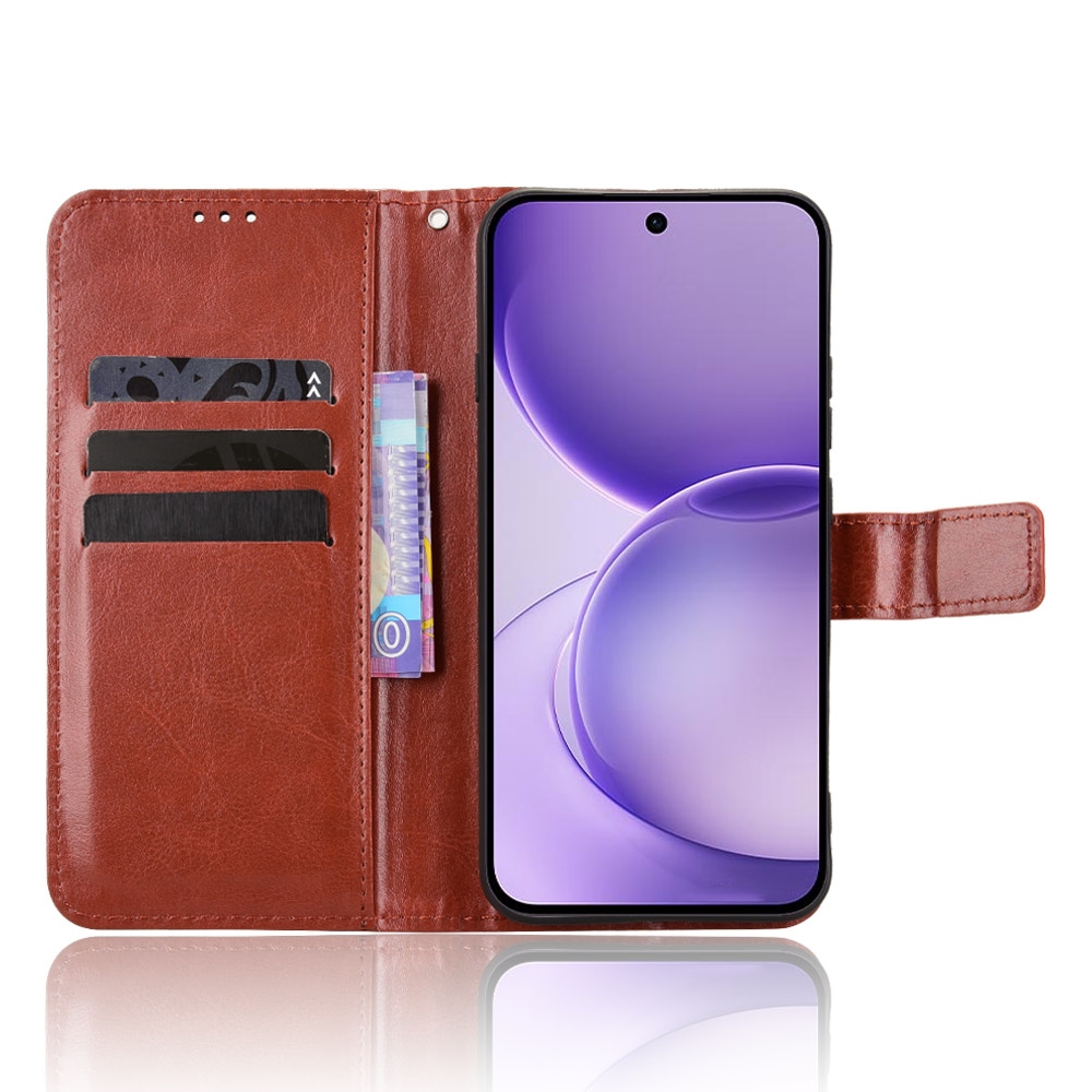 Crazy knížkové pouzdro na Oppo Reno 16 FS 5G - hnědé