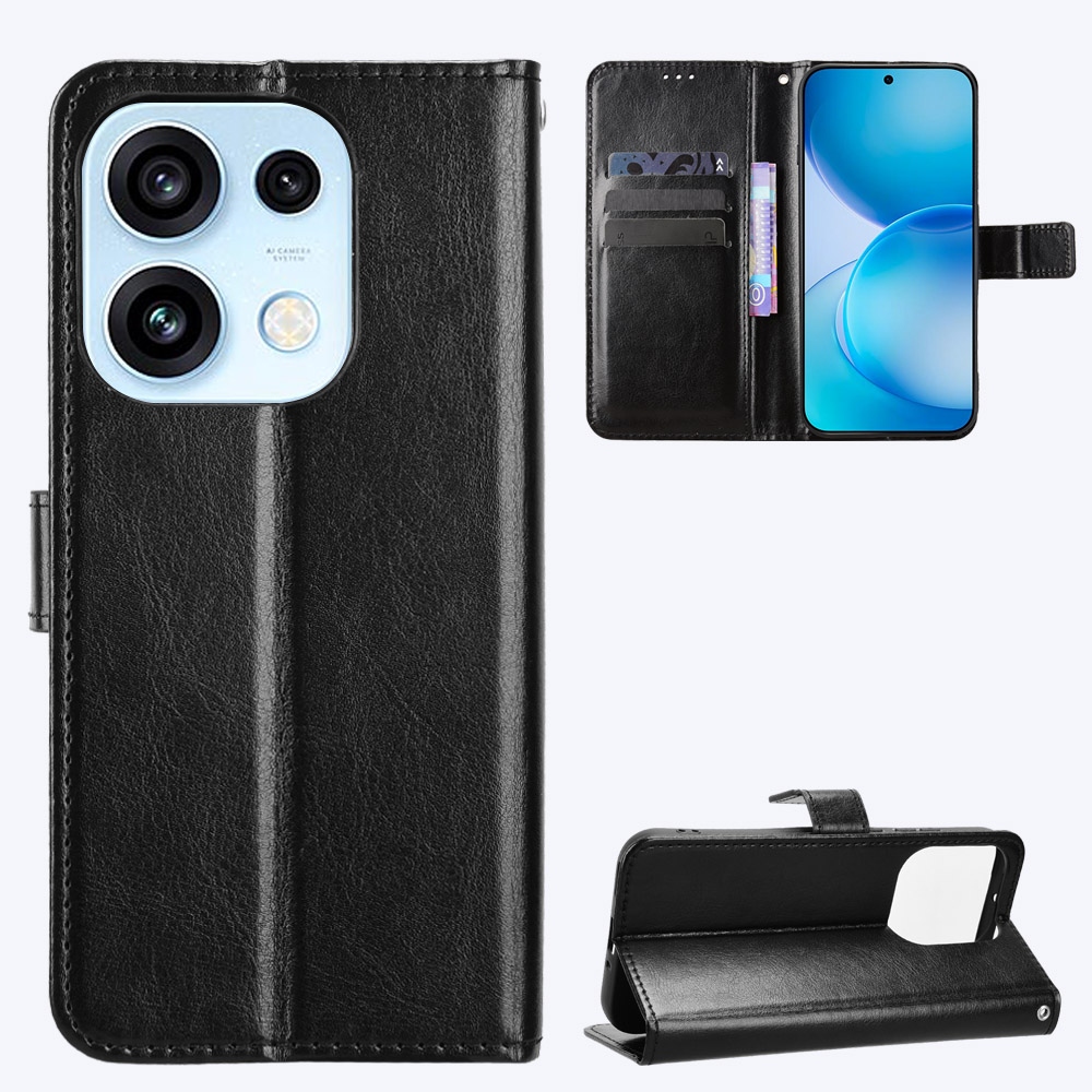 Crazy knížkové pouzdro na Oppo Reno 16 Pro 5G/Oppo Reno 16 5G - černé