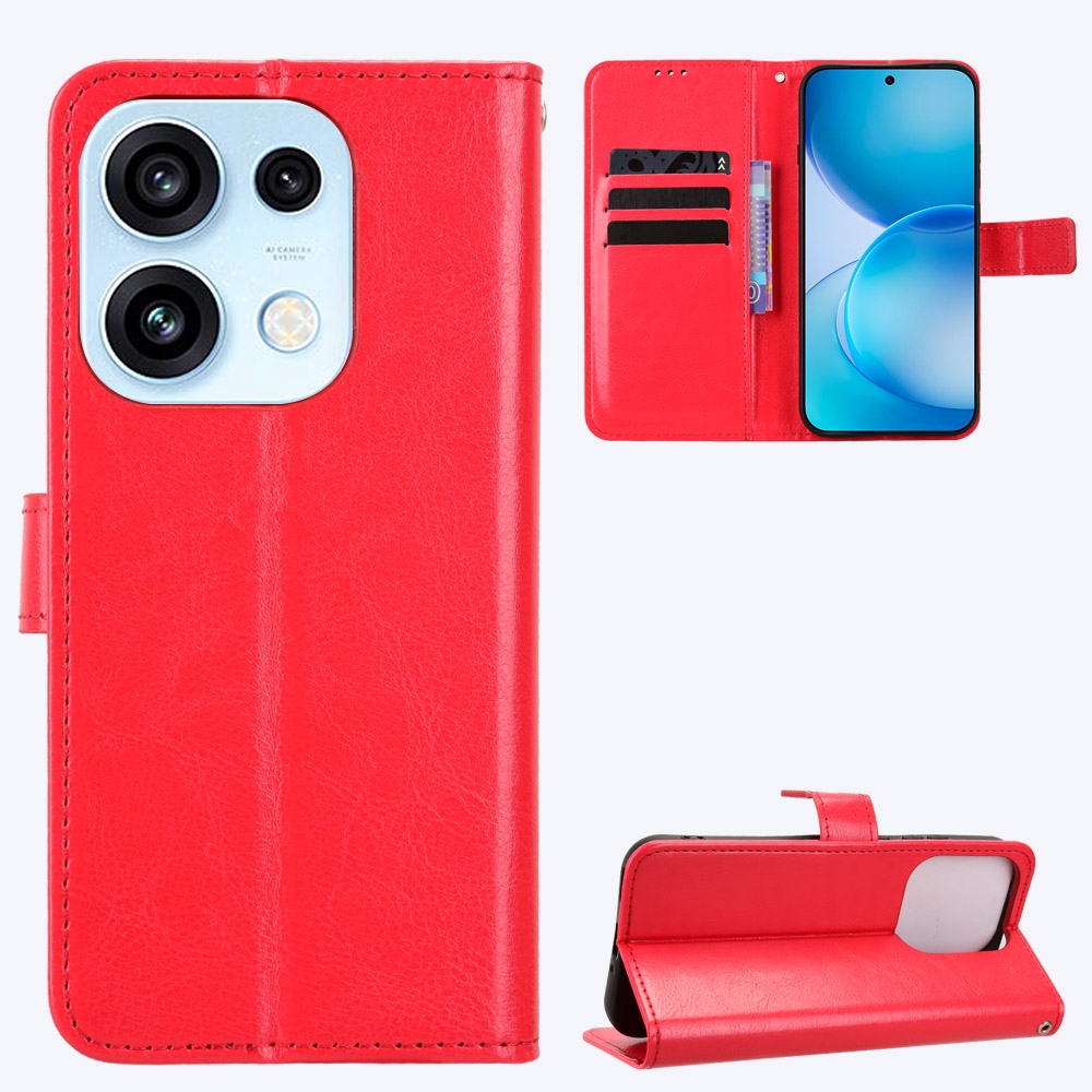 Crazy knížkové pouzdro na Oppo Reno 16 Pro 5G/Oppo Reno 16 5G - červené