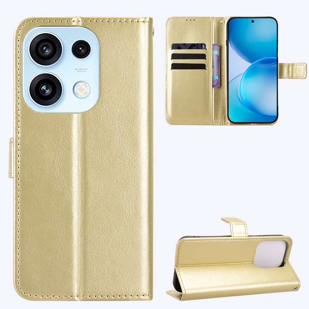 Crazy knížkové pouzdro na Oppo Reno 16 Pro 5G/Oppo Reno 16 5G - zlaté