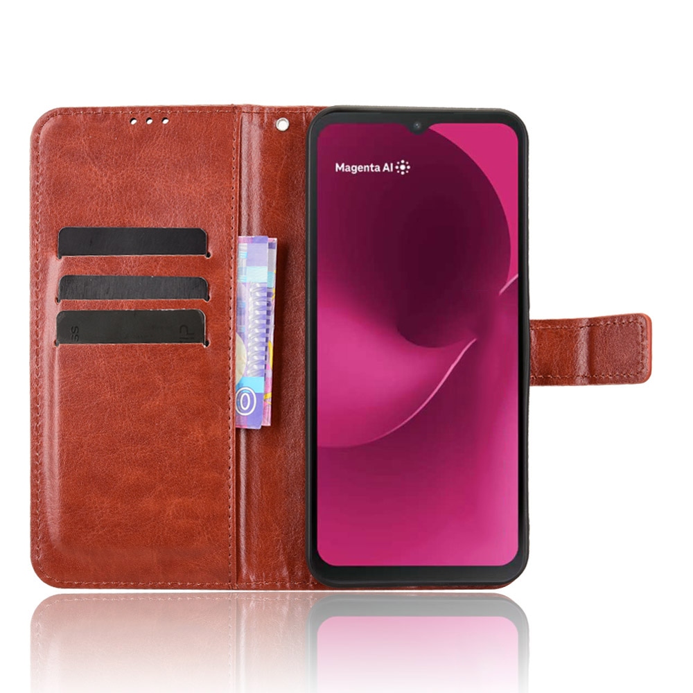 Crazy knížkové pouzdro na T-Mobile T Phone 3 - hnědé