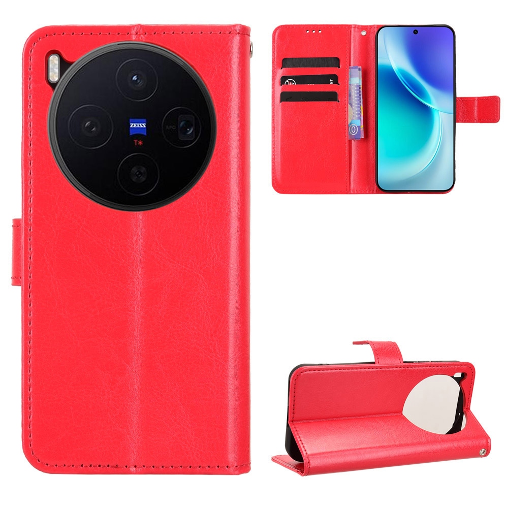 Crazy knížkové pouzdro na Vivo X300 5G - červené