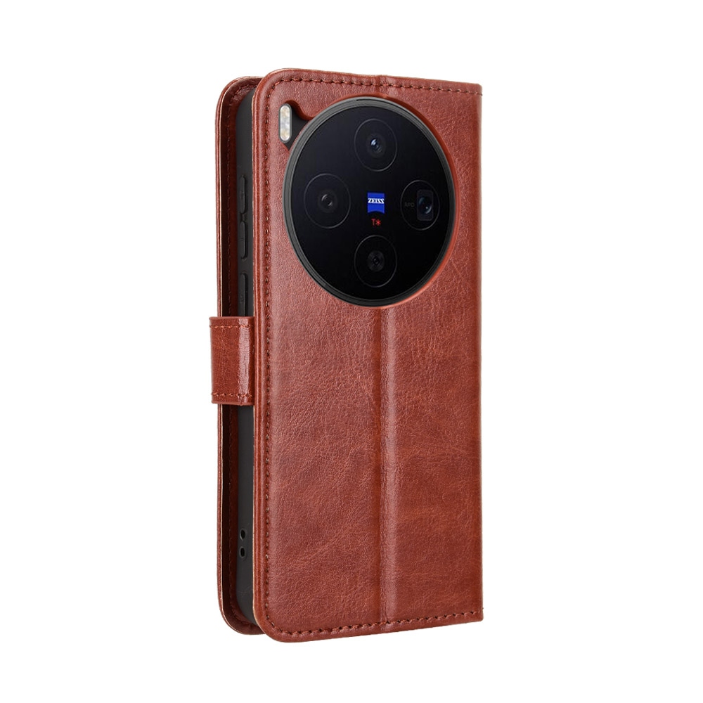 Crazy knížkové pouzdro na Vivo X300 5G - hnědé