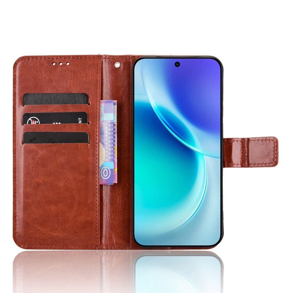 Crazy knížkové pouzdro na Vivo X300 5G - hnědé