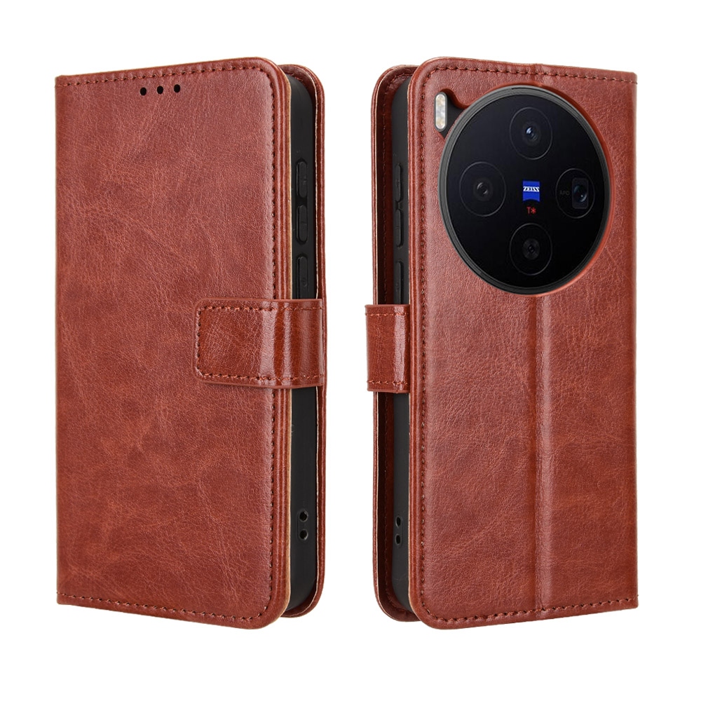 Crazy knížkové pouzdro na Vivo X300 5G - hnědé