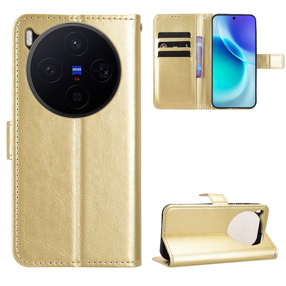 Crazy knížkové pouzdro na Vivo X300 5G - zlaté