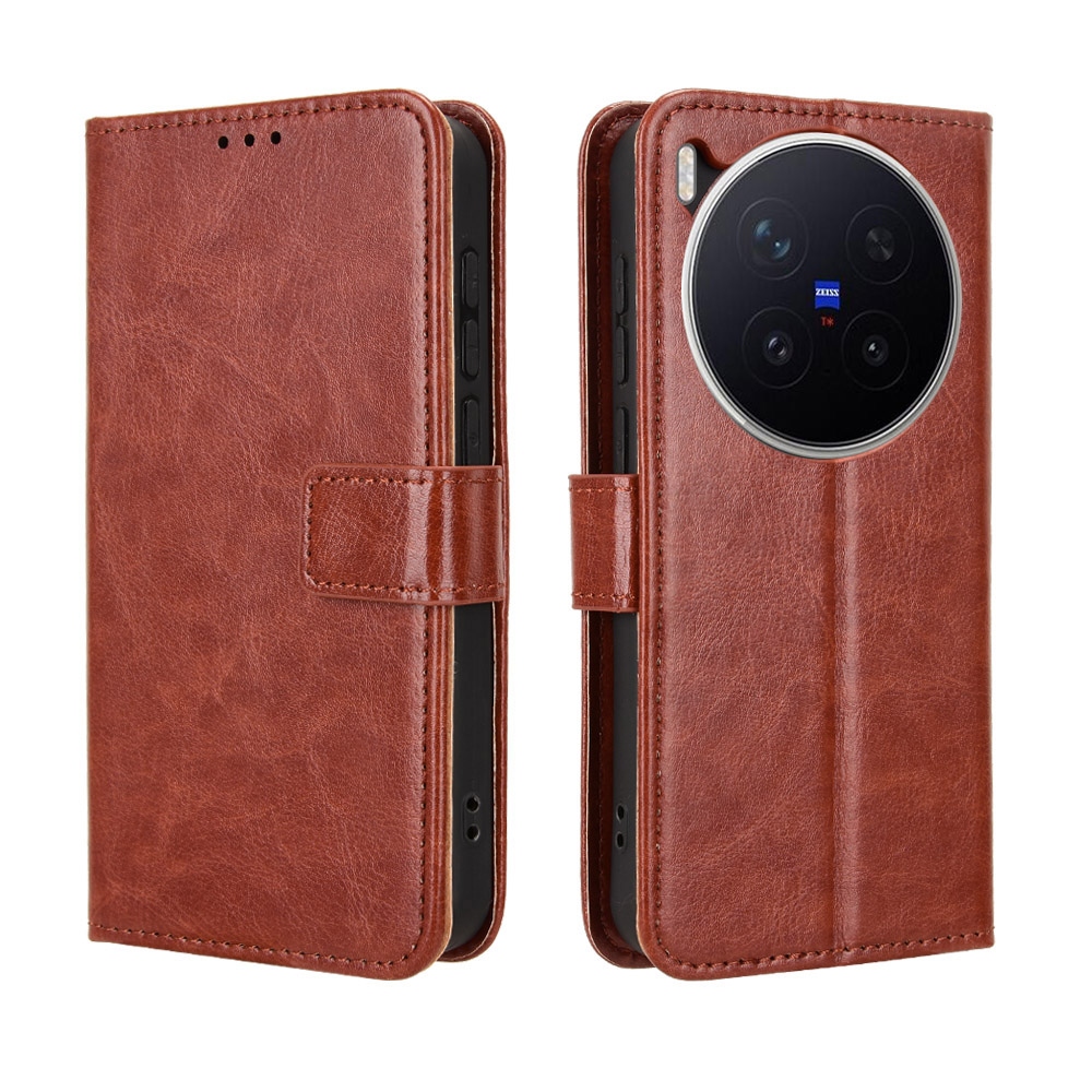 Crazy knížkové pouzdro na Vivo X300 Pro 5G - hnědé