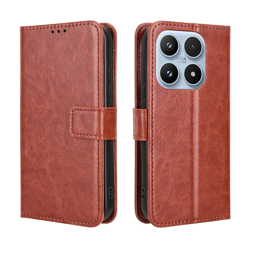 Crazy knížkové pouzdro na Xiaomi 17 - hnědé