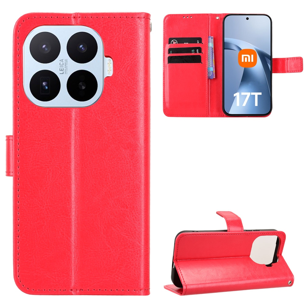 Crazy knížkové pouzdro na Xiaomi 17T - červené