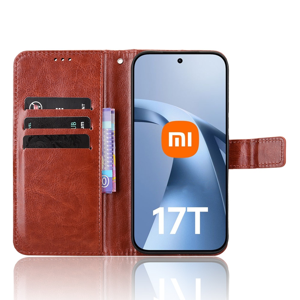 Crazy knížkové pouzdro na Xiaomi 17T - hnědé
