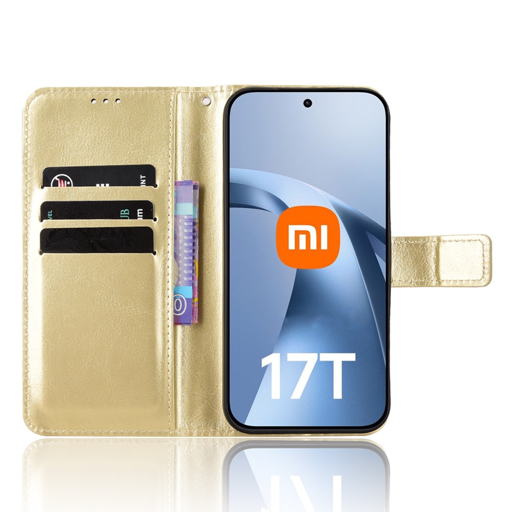Crazy knížkové pouzdro na Xiaomi 17T - zlaté