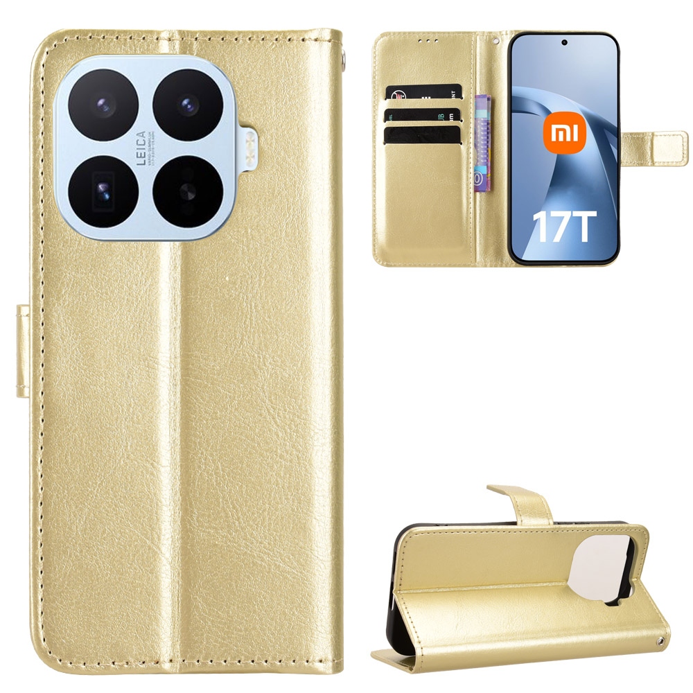 Crazy knížkové pouzdro na Xiaomi 17T - zlaté