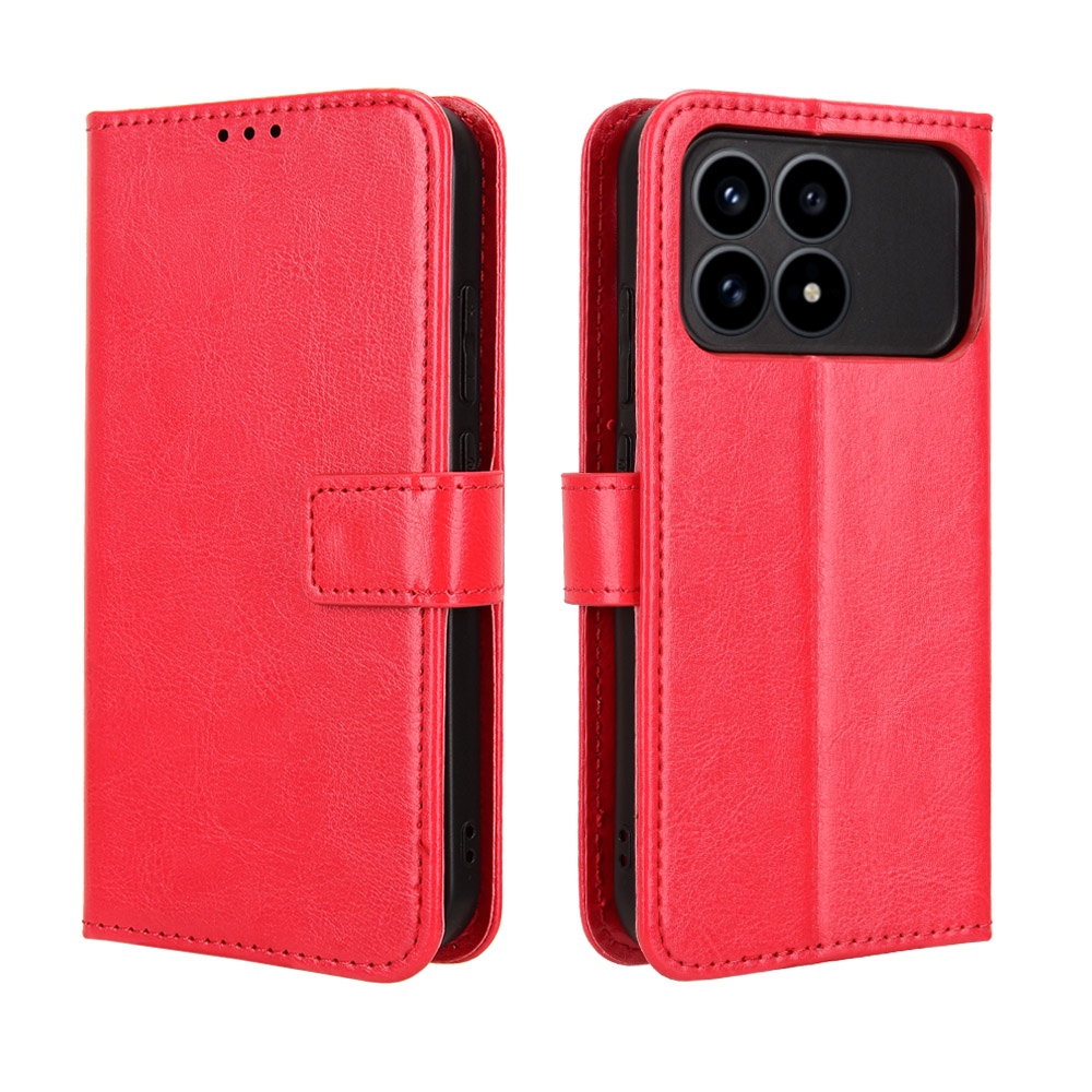 Crazy knížkové pouzdro na Xiaomi Poco F8 Pro 5G - červené