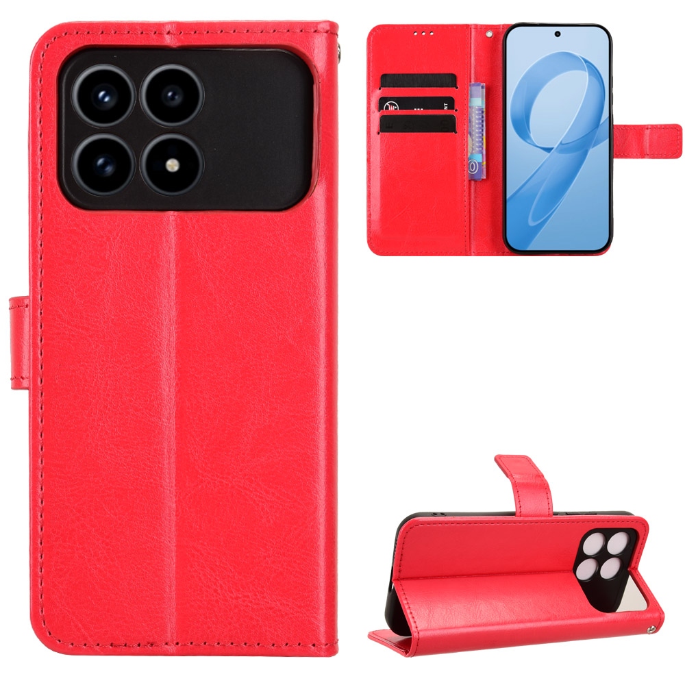 Crazy knížkové pouzdro na Xiaomi Poco F8 Pro 5G - červené