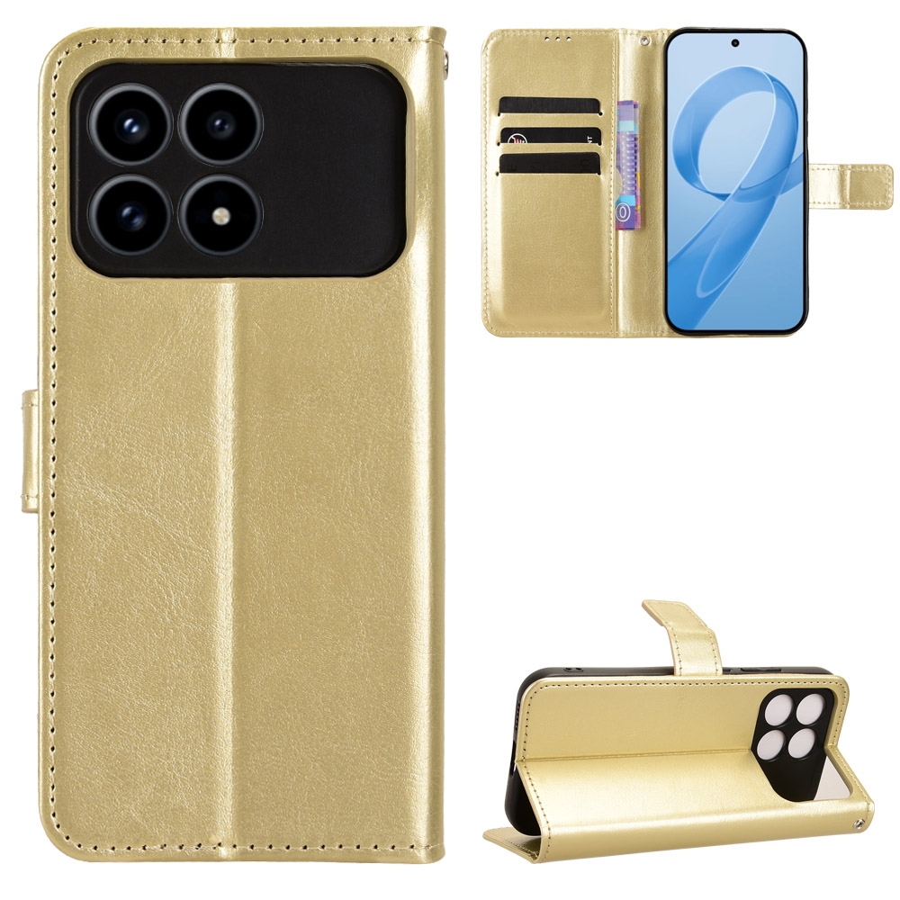 Crazy knížkové pouzdro na Xiaomi Poco F8 Pro 5G - zlaté