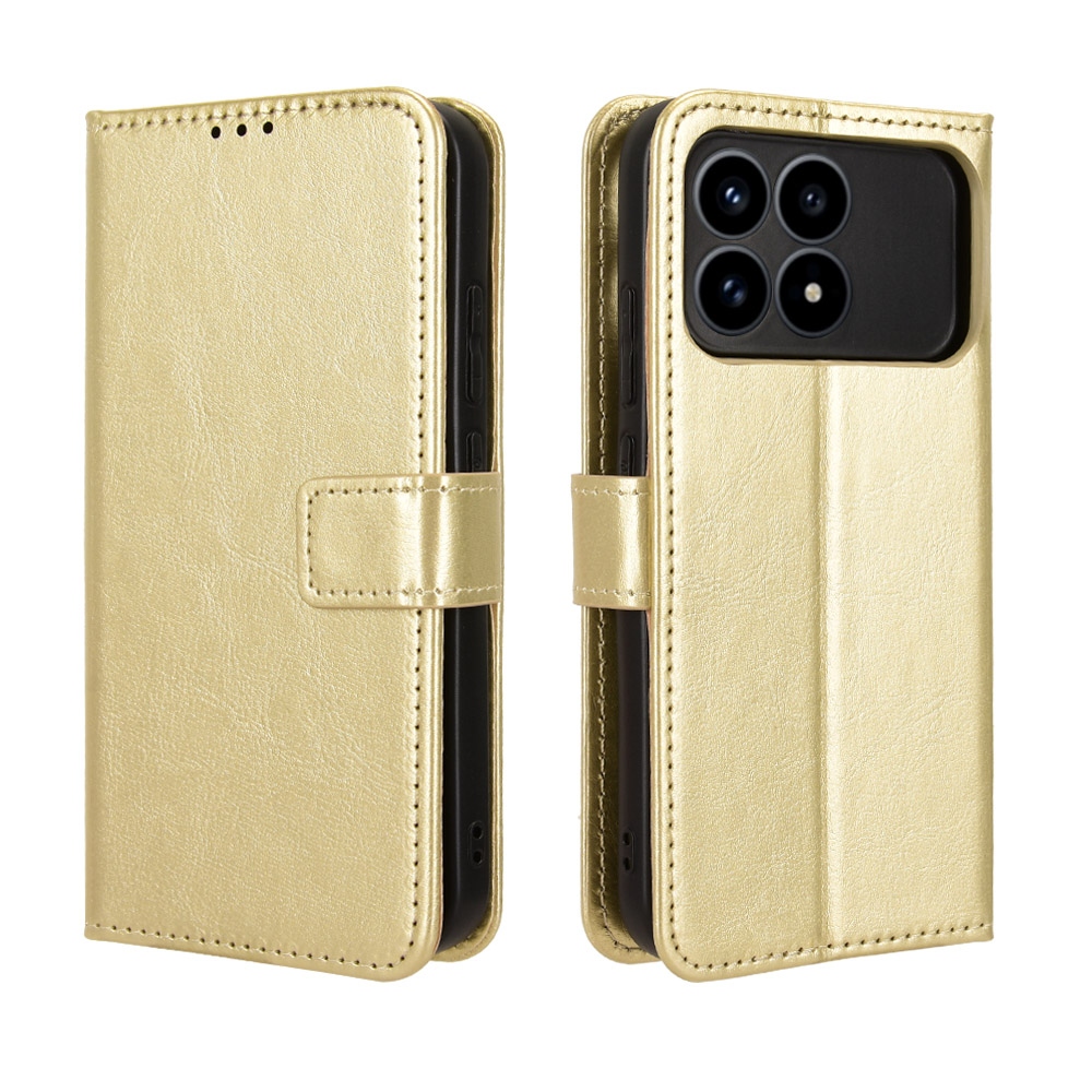 Crazy knížkové pouzdro na Xiaomi Poco F8 Pro 5G - zlaté