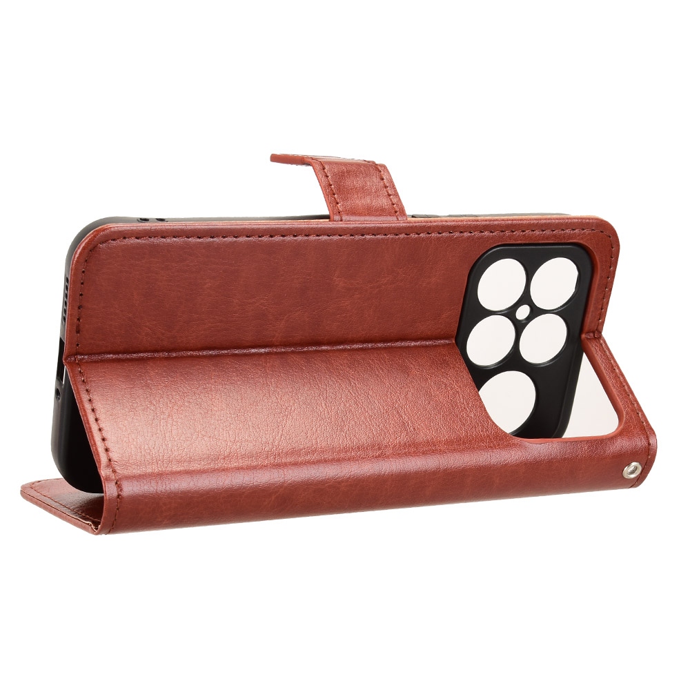 Crazy knížkové pouzdro na Xiaomi Poco F8 Ultra 5G - hnědé