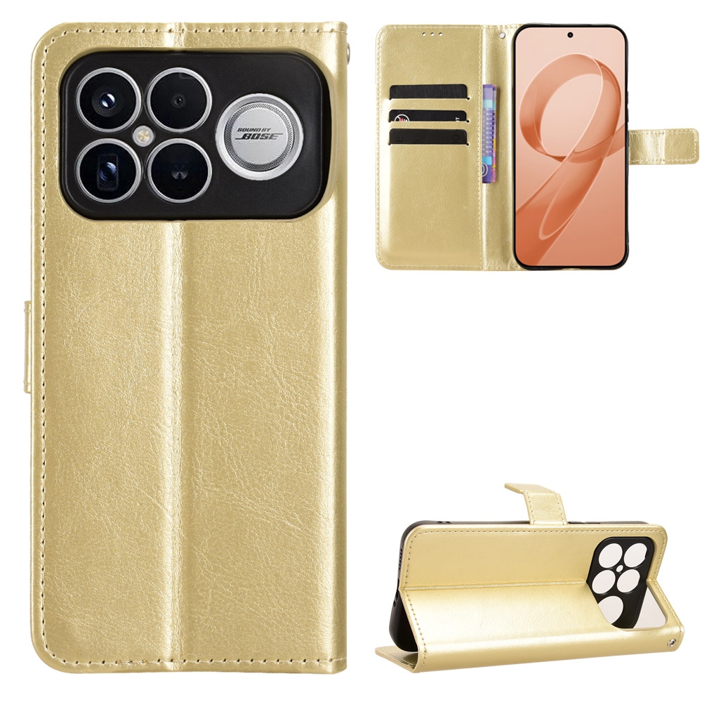 Crazy knížkové pouzdro na Xiaomi Poco F8 Ultra 5G - zlaté