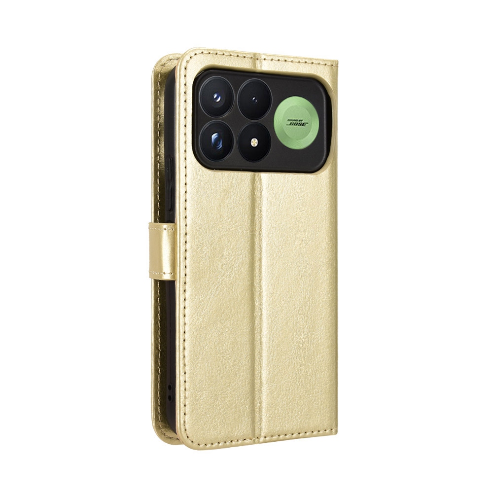 Crazy knížkové pouzdro na Xiaomi Poco F9 Pro 5G - zlaté