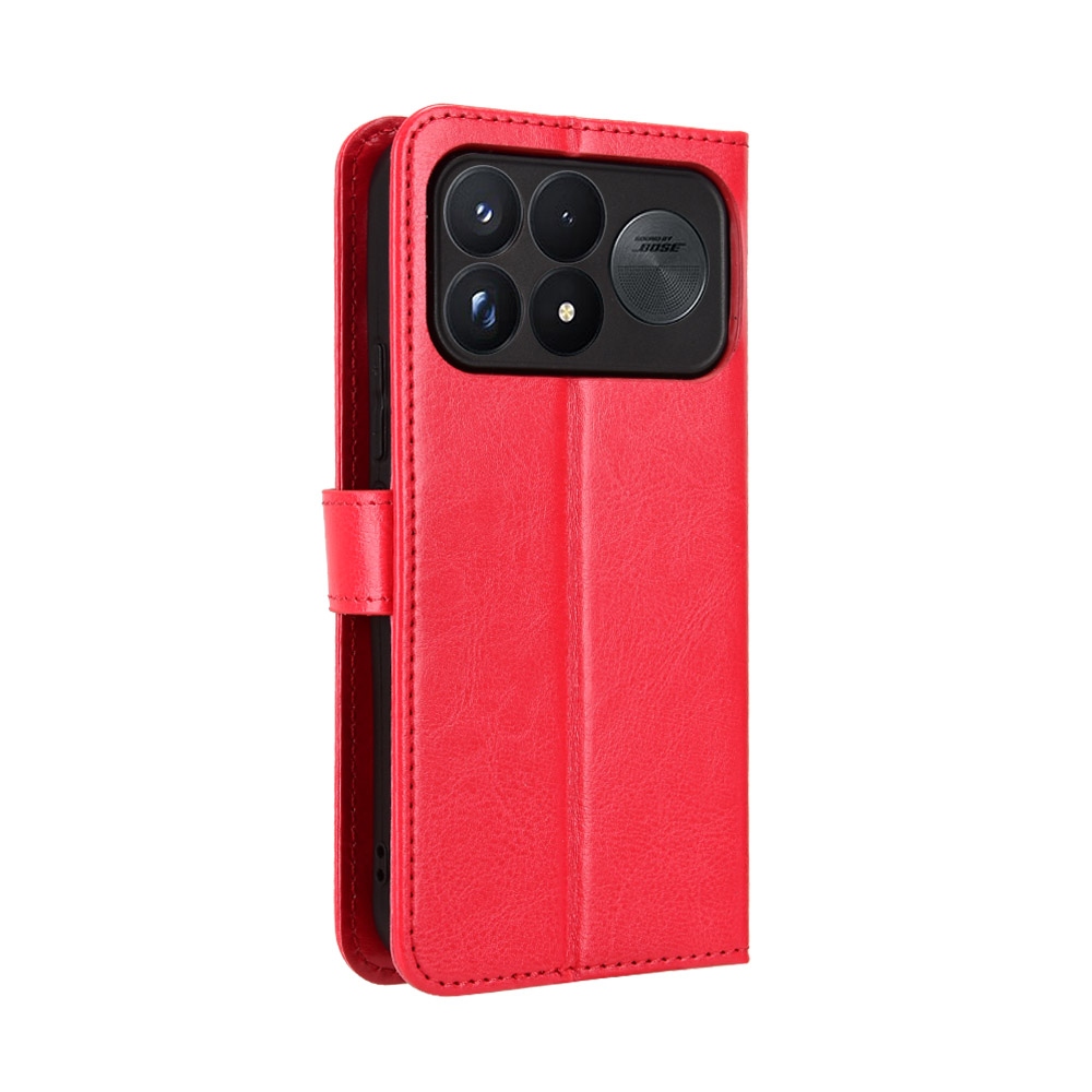 Crazy knížkové pouzdro na Xiaomi Poco F9 Ultra 5G - červené