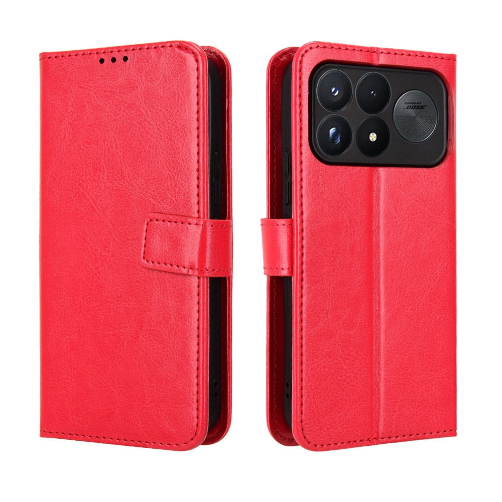 Crazy knížkové pouzdro na Xiaomi Poco F9 Ultra 5G - červené
