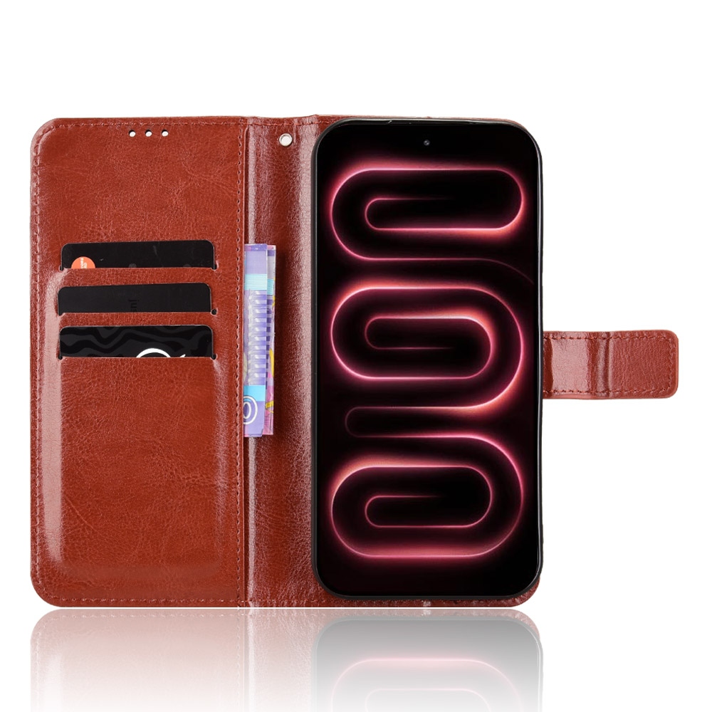 Crazy knížkové pouzdro na Xiaomi Poco F9 Ultra 5G - hnědé