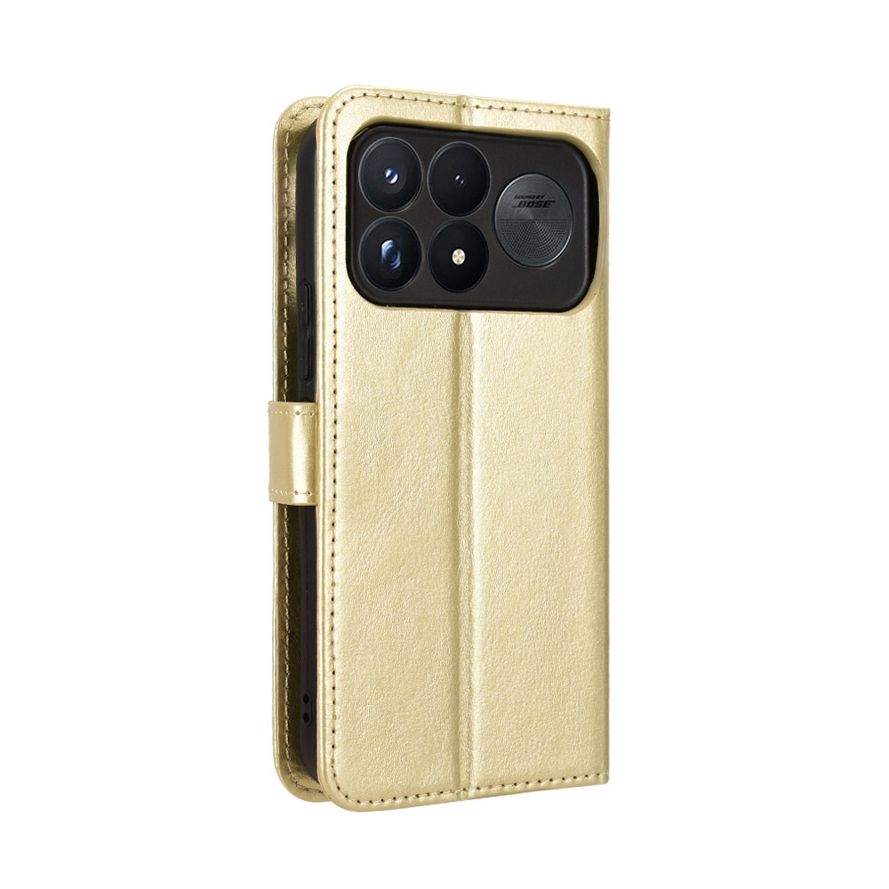 Crazy knížkové pouzdro na Xiaomi Poco F9 Ultra 5G - zlaté