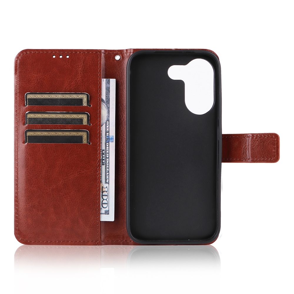 Crazy knížkové pouzdro na Xiaomi Poco X8 Pro 5G - hnědé