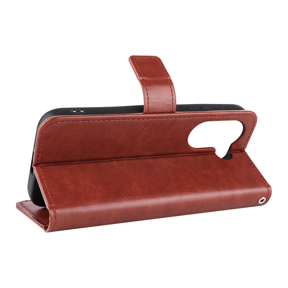 Crazy knížkové pouzdro na Xiaomi Poco X8 Pro 5G - hnědé