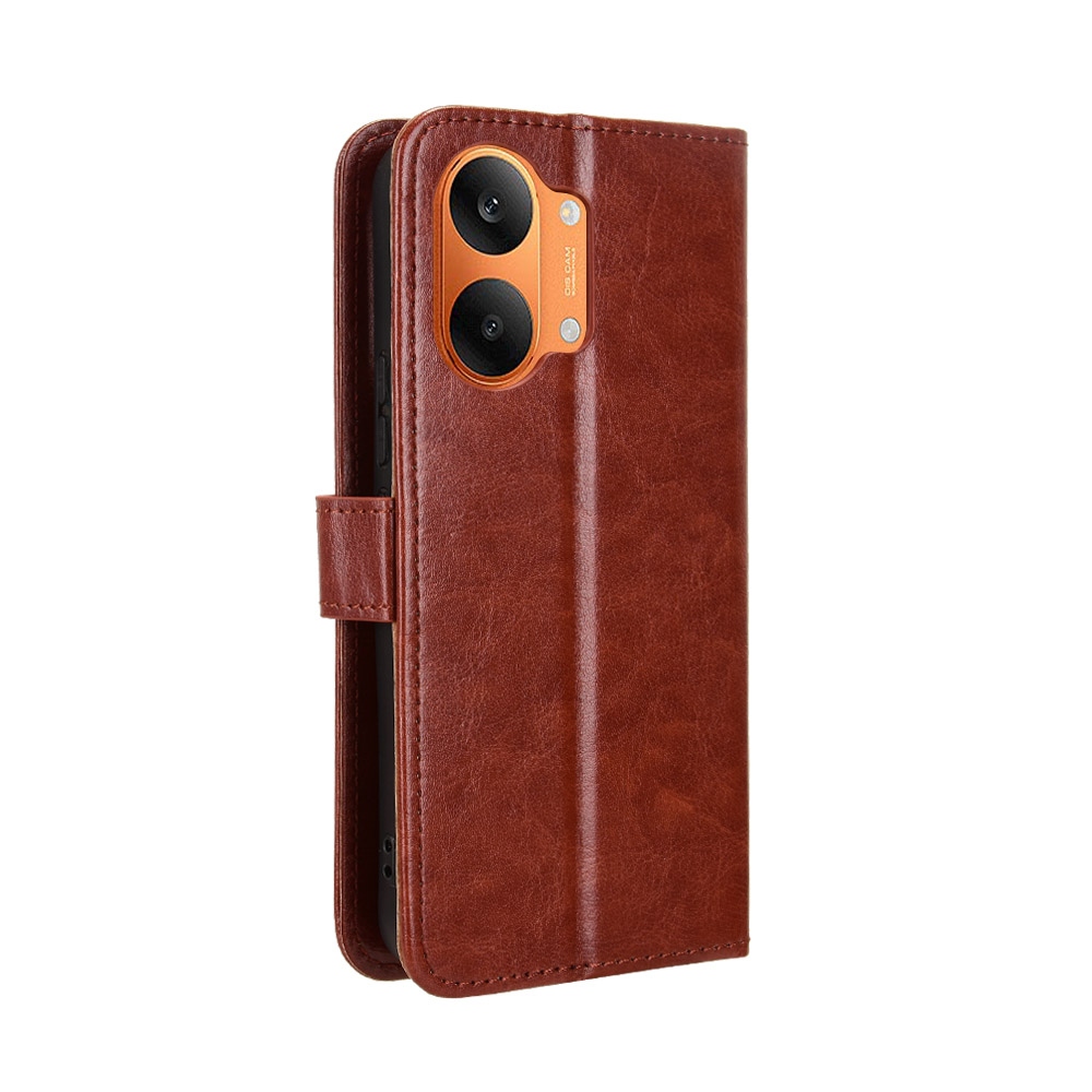 Crazy knížkové pouzdro na Xiaomi Poco X8 Pro Max 5G - hnědé