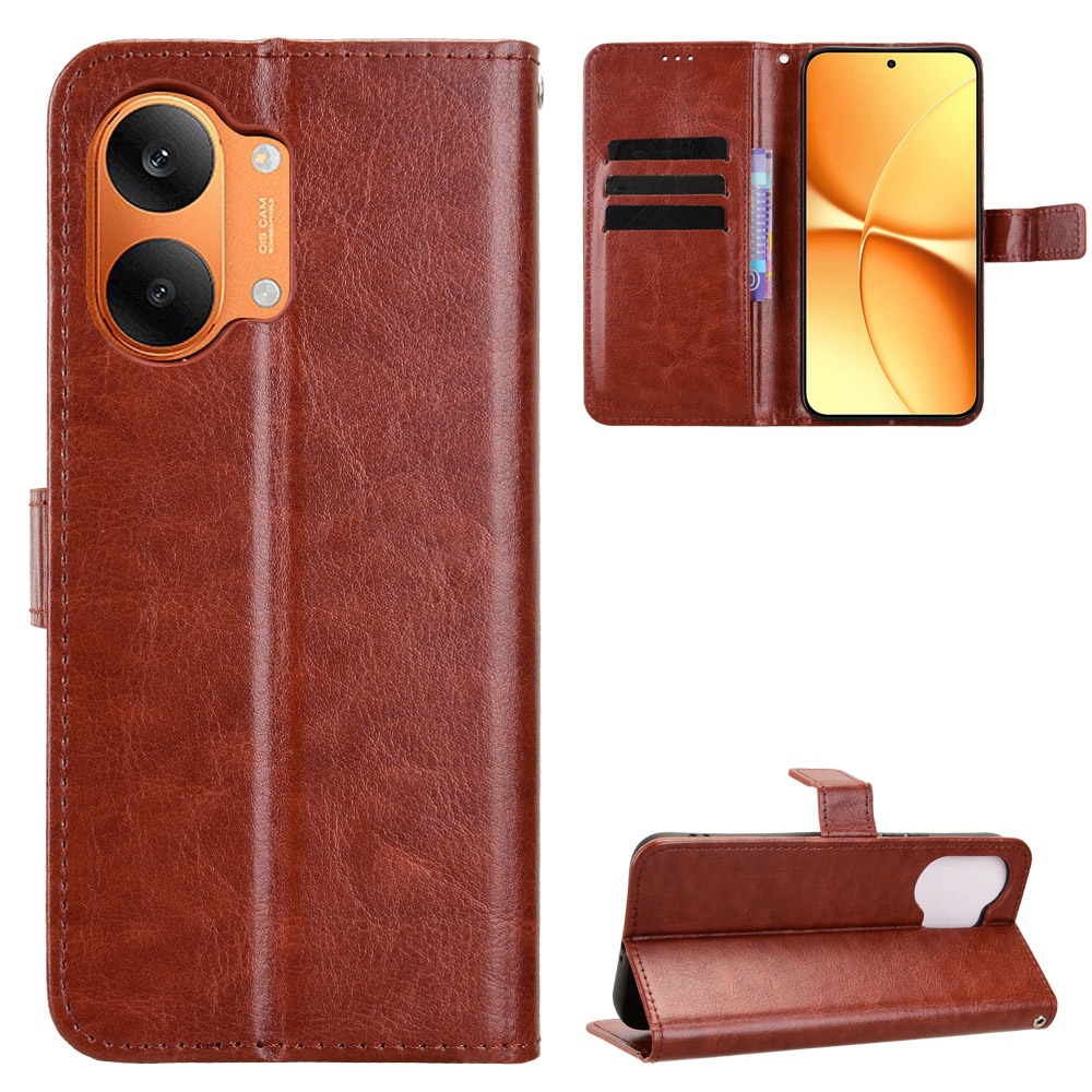 Crazy knížkové pouzdro na Xiaomi Poco X8 Pro Max 5G - hnědé