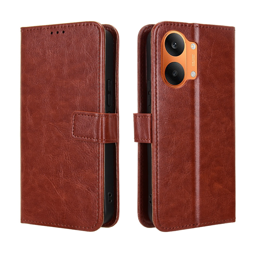 Crazy knížkové pouzdro na Xiaomi Poco X8 Pro Max 5G - hnědé